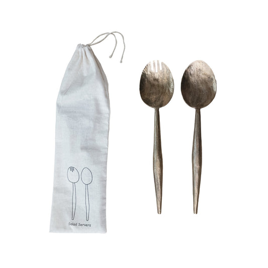 Forged Metal Salad Servers