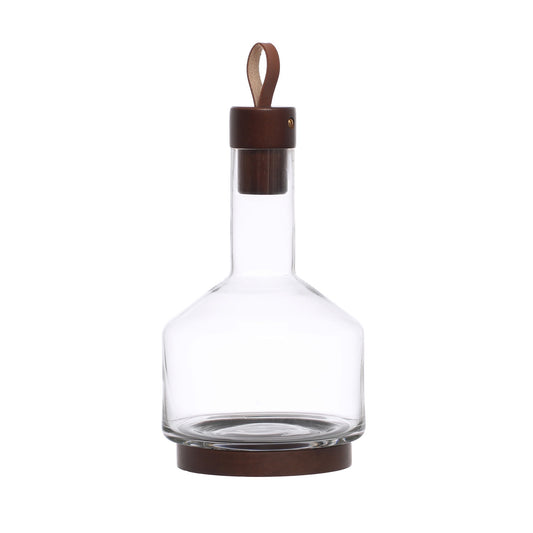 62 oz. Glass Carafe w/Wood Base, Stopper