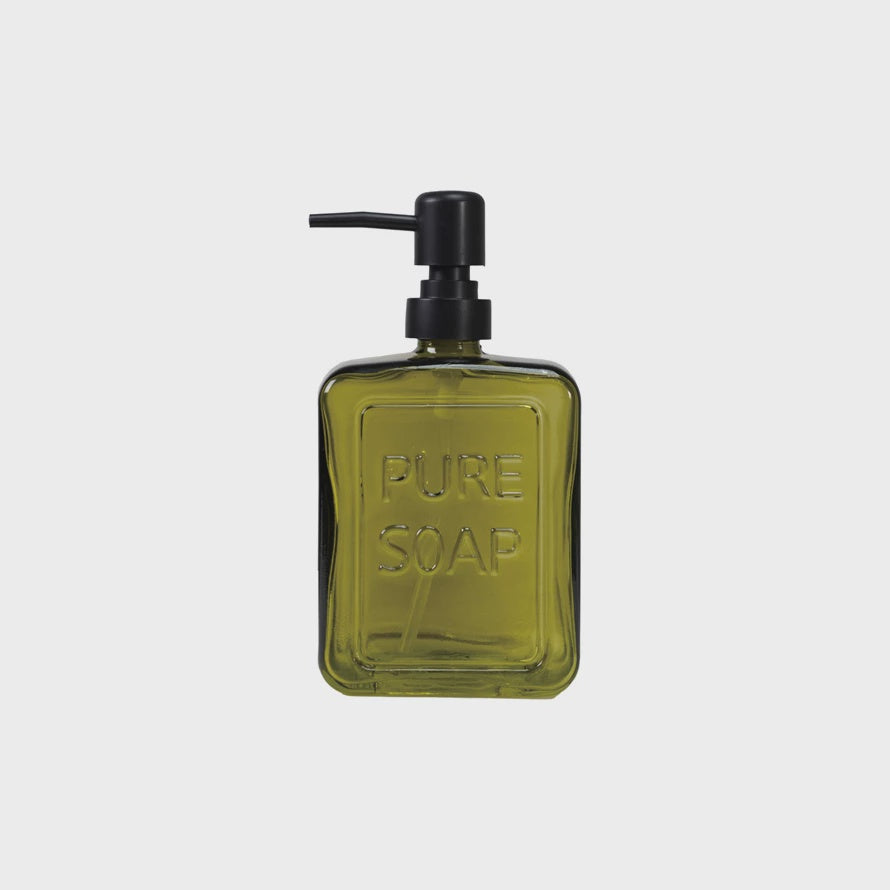 Pressed Glass Soap Dispenser with Pump