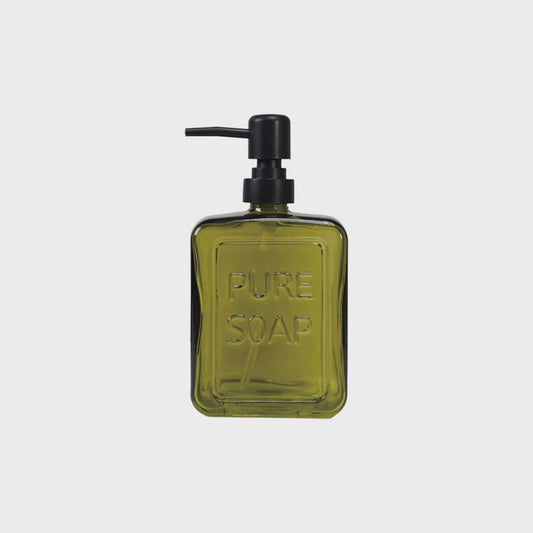 Pressed Glass Soap Dispenser with Pump